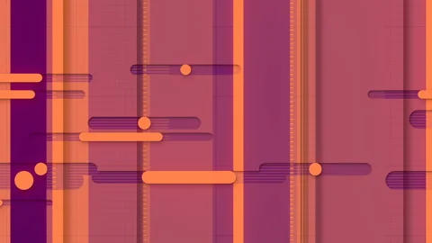 Moving geometric shapes between colored lines. 3d rendering loop animation HD Stock Footage 148142760