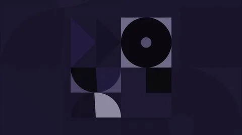 Moving geometric shapes in square. Motion. Collage with moving geometric shapes Stock Illustration
