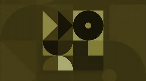 Moving geometric shapes in square. Motion. Collage with moving geometric shapes Stock Illustration