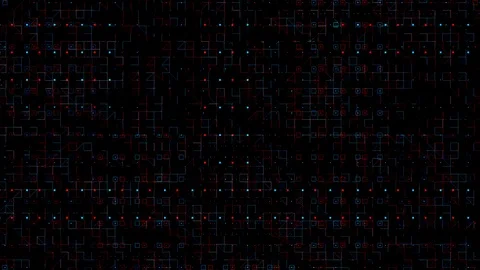 Moving glitch colorful small triangle shape grid figure at black background Stock Footage 102042760