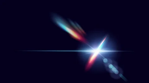 Moving Glowing Star Lens Light Flare Effect Stockbeeldmateriaal 234536401