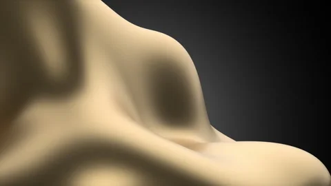 Moving gold abstract shape on dark black background. 4K. Stock Footage 295954837