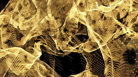 Moving gold particles simulating a golden blizzard Stock Footage 130559243
