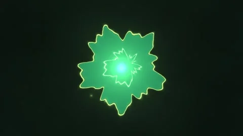 Moving green glowing abstract shape with light effects Stock Footage 338408091