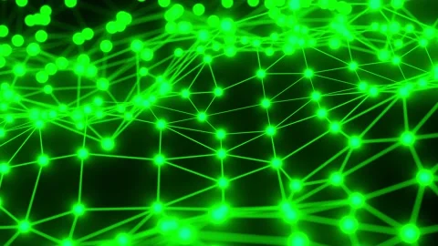 Moving green plexus pattern looping 3D animation Stock Footage 163281209