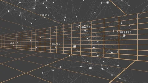 Moving grid lines and network Stock Footage 117431540