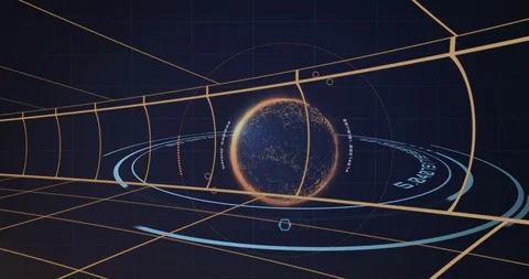 Moving grid lines on blue background 4k Stock Footage 118234835