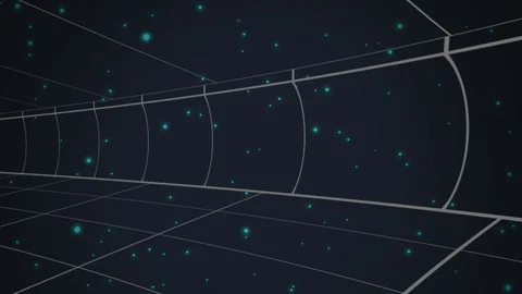 Moving grid lines on blue background Stock Footage 118237723