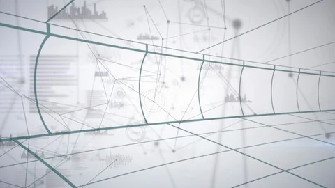 Moving grid lines on white background Stock Footage 118235216