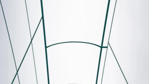 Moving grid lines on white background 4k Stock Footage 312608183