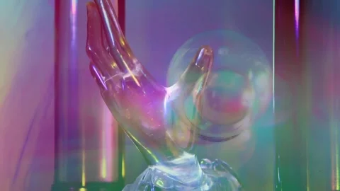 Moving Hand Fortune Teller in Prismatic Light Stock Footage 302479446