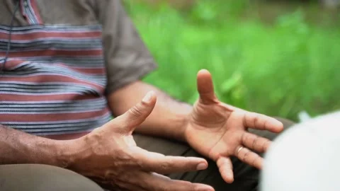 Moving hands during an interview Stock Footage 219593846