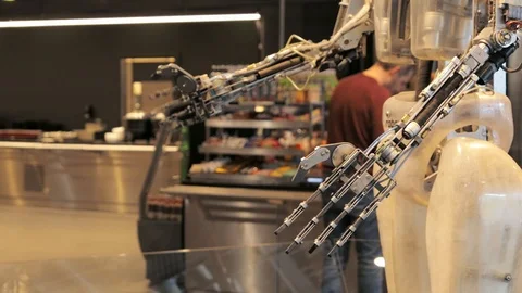 Moving hands of a humanoid robot Stock-Footage 116661718