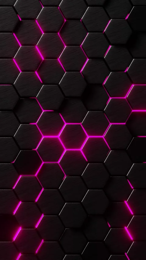 Moving hexagons illuminated in red light. Vertical looped video Stock Footage 228027206