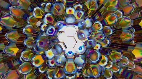 The moving honeycomb refracts light. Seamless loop. Stock Footage 144534505