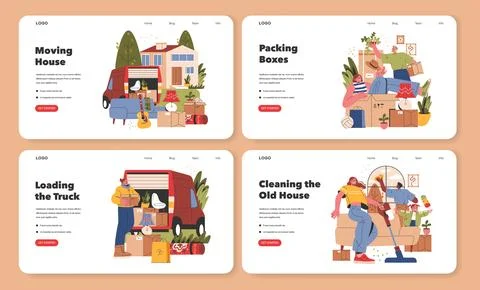Moving House. Flat Vector Illustration Illustrazione stock
