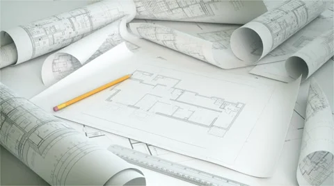 Moving House plans Stock Footage 52825601