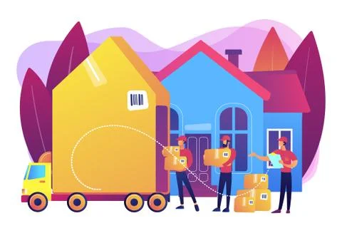 Moving house services concept vector illustration. Stock Illustration