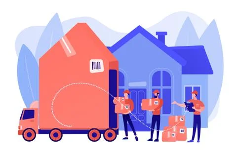 Moving house services concept vector illustration. イラスト素材