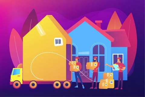 Moving house services concept vector illustration. Stock Illustration