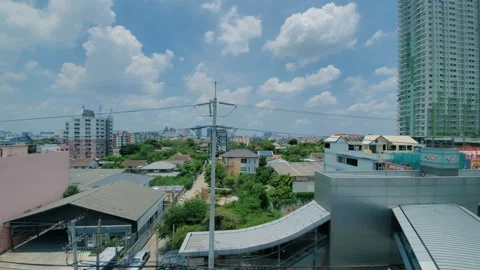 Moving Hyperlapse Window View of Bangkok City Seen From Elevated Train Stock Footage 131503960