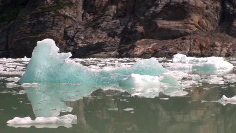 Moving Ice Floes on background of mounta... | Stock Video | Pond5