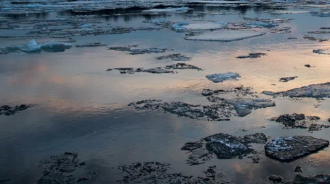 Moving ice floes timelapse Stock Footage 61932529