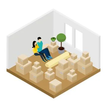 Moving In Illustration 库存插图