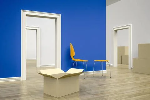 Moving An image of an empty flat with an open box Copyright: xZoonar.com/m... Stock Photos