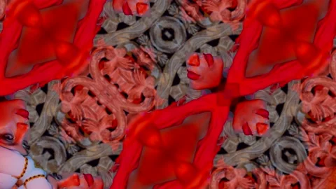 The moving image repeats the patterns of the kaleidoscope. elements of the face Vidéo 166169352