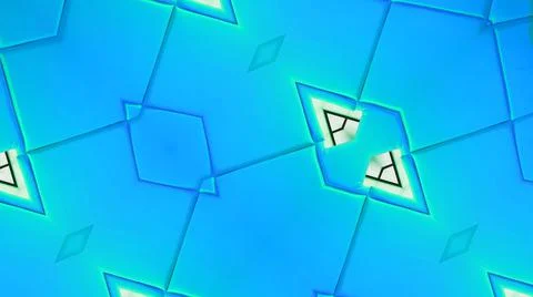 The moving image repeats the patterns of the kaleidoscope. blue rhombuses. slow Illustration