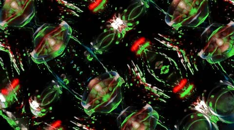 The moving image repeats the patterns of the kaleidoscope. elements of teeth Stock Photos