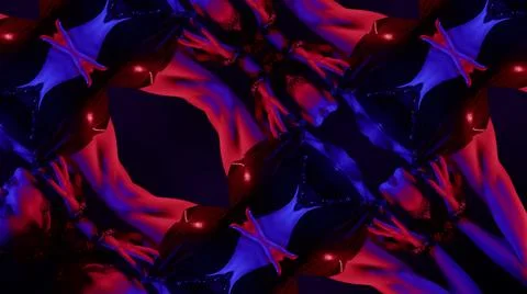 The moving image repeats the patterns of the kaleidoscope. elements of the head Foto stock