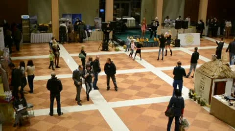 Moving inside pavilion during musical composition in Kiev, Ukraine. Stock Footage 12425757