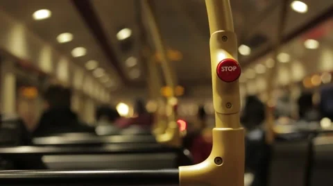 Moving Interior of London Bus Stop Button Stock Footage 62780433
