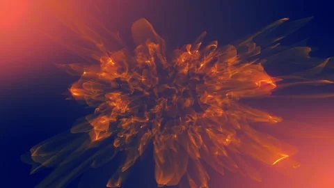 Moving, intertwining streams or energy fields in shades of orange. Vídeo Stock 302154679