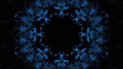 Moving kaleidoscope pattern on a black background. abstract animation. Backgrou0 스톡 동영상 123098092