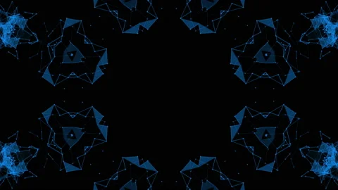 Moving kaleidoscope pattern on a black background. abstract animation. Backgroun Stock Footage 123099071