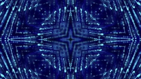 Moving kaleidoscope patterns on a black background. Abstract animated background Stock-Footage 125724570