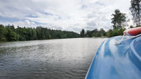 Moving on the lake Stock Footage 139003288