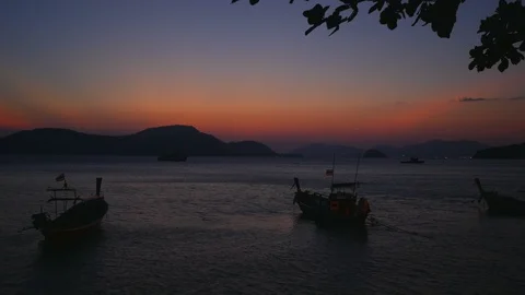 Moving leaf branch tree, moving water wave sea, moving thai flag on parking l Stock Footage 127635356
