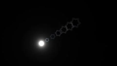 Moving light in the dark space with shapes trailing behind Stock Footage 338302115
