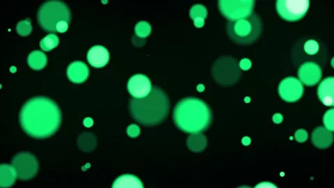 Moving light green particles background with bokeh seamless loop animation on Stock Footage 219596863