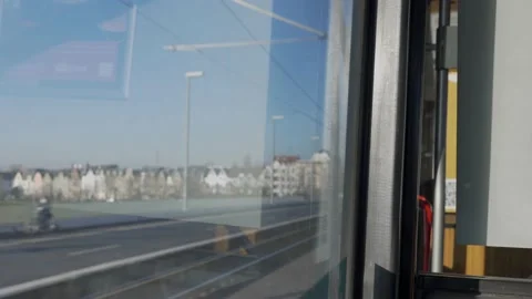 Moving Light rail tram Stock Footage 171548888