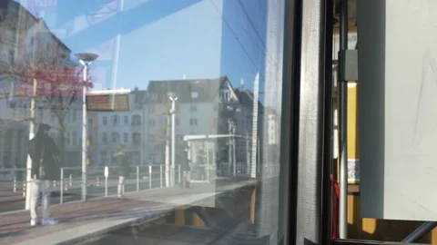 Moving Light rail tram Stock Footage 171548890