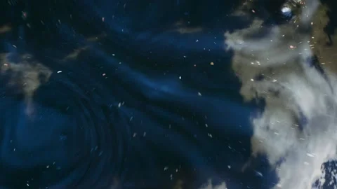 Moving light spots on the surface of dark water Stock Footage 136968068