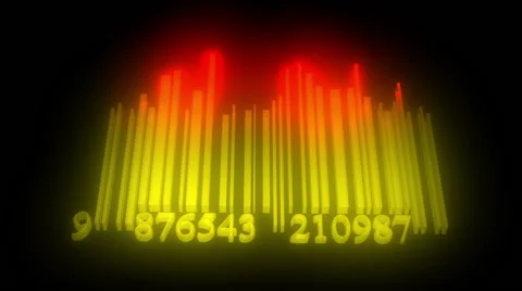 Moving light yellow barcode as spectrum analyzer Stock Footage 63768171