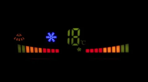 Moving lights on air conditioning electronic display Stock Footage 23741254