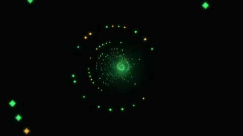 Moving lights create spiral effect in dark background Stock Footage 336994583