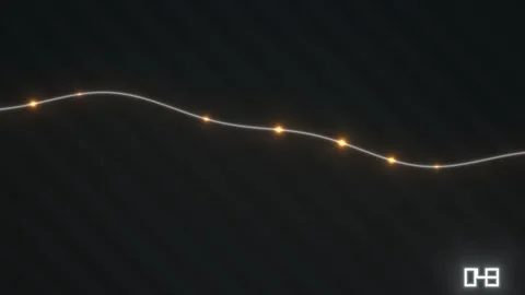 Moving lights on a dark background create a wave pattern Stock Footage 338304081